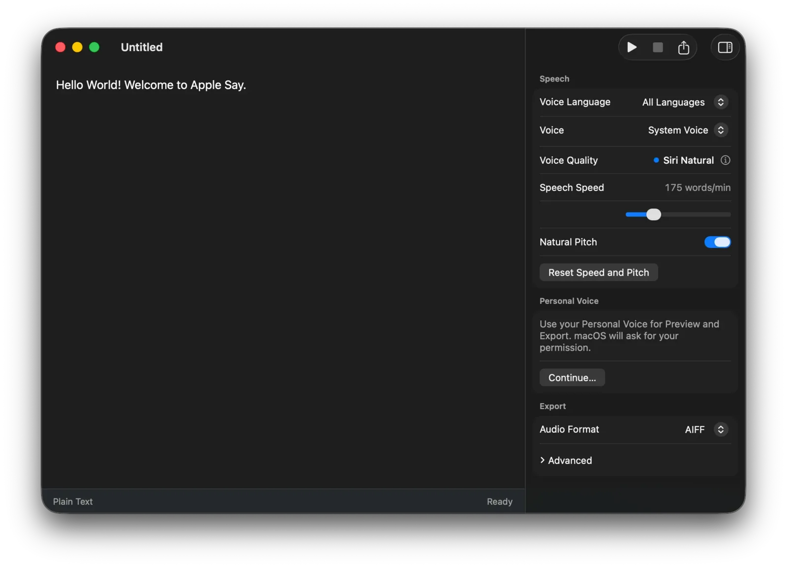 Apple Say app window