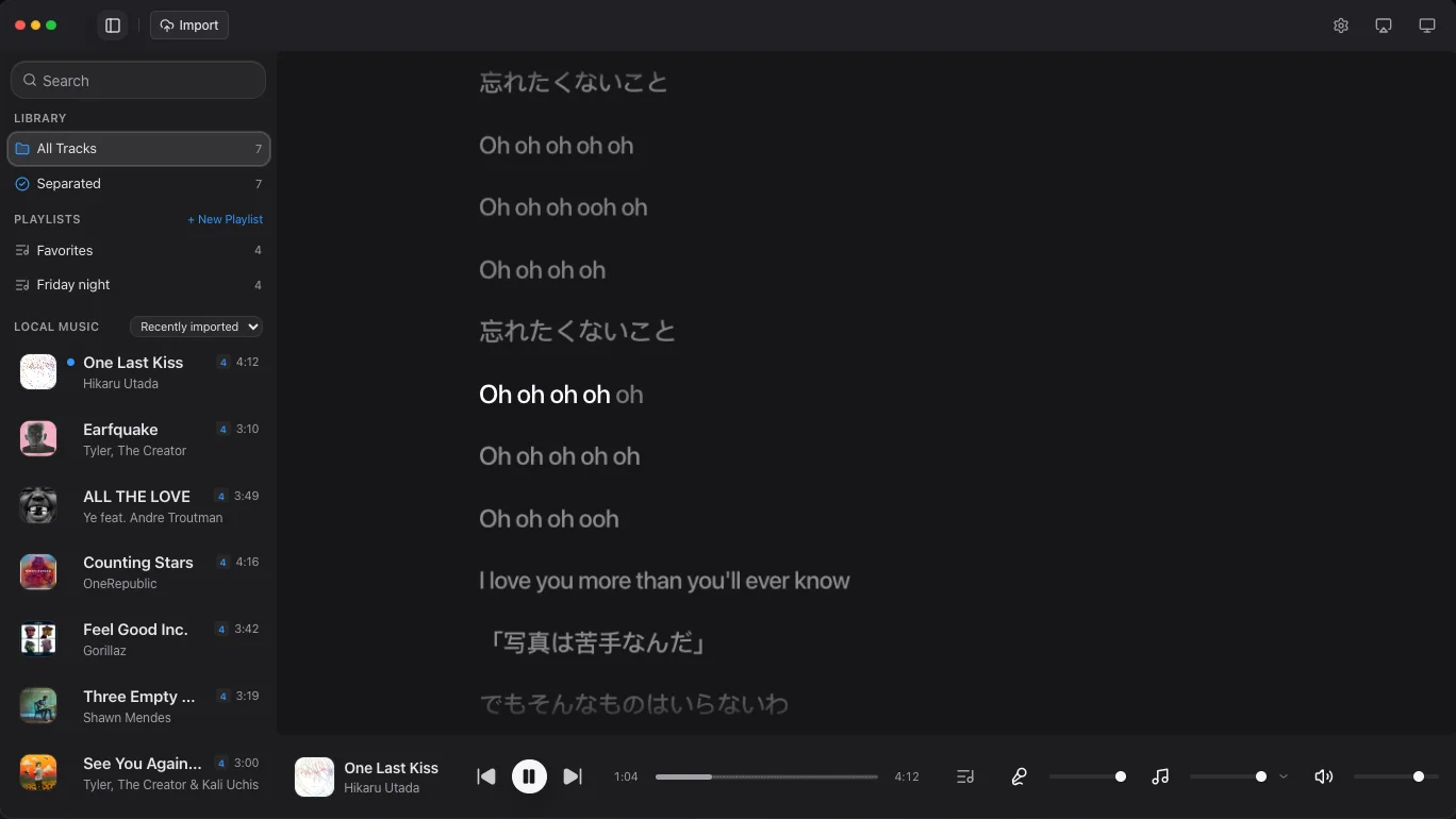 OpenKara app window