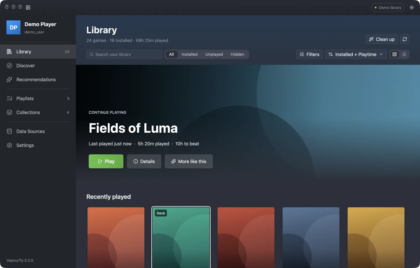 Vapourfly app window